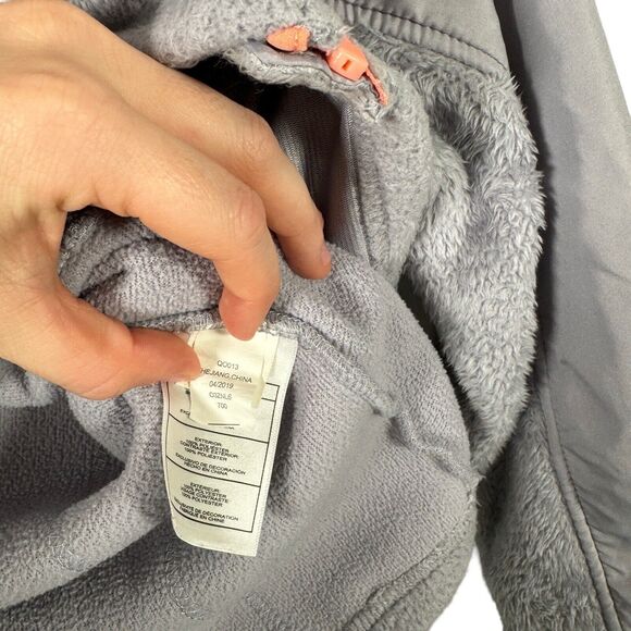 DKNY Mauve Purple Full Zip Hooded Fleece Jacket Outdoor Lightweight Girls Medium - Picture 6 of 8